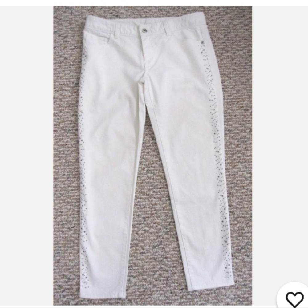 -- Cache White Denim Jeans
